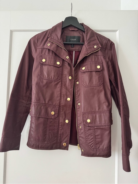 J. Crew Jackets & Blazers - J. Crew Women's Burgundy Utility Field Jacket with Gold Buttons